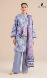 3PC Printed Doria Lawn | Unstitched | BA-V27