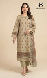 3 Piece Unstitched Karandi Suit BA-V8-13
