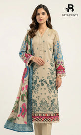 3 Piece Unstitched Karandi Suit BA-V5 004
