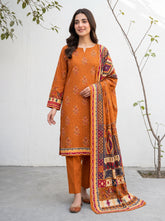 Unstitched Khadder 3-Piece orange Vol:113