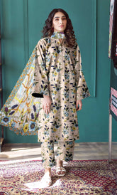 3 Piece Unstitched Premium Lawn Suit- BA-V-14