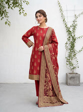 Unstitched Khadder 3-Piece Red Vol:113
