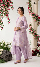 3PC Premium Embroidered Karandi | Unstitched | Nazakat - 02