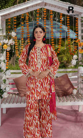 3 Piece Unstitched Printed Lawn Suit -BA-V7