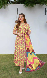 3 Piece Unstitched Premium Lawn Suit- BA-V-14