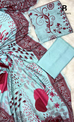 3 Piece Unstitched Karandi Suit BA-V6 005