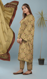 3PC Premium Linen Unstitched -BA-SL-15