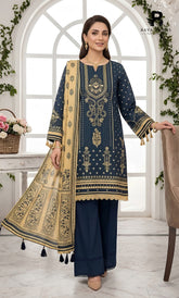 Khadder 3-Piece Unstitch Blue Vol:114