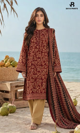 3PC Printed Lawn | Unstitched | BA-V25