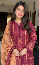 Merium's Exclusive -3 Piece Unstitched Lawn Suit