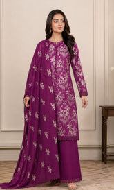 3PC Embroidered Unstitched Lawn Suit | Nafasat-04
