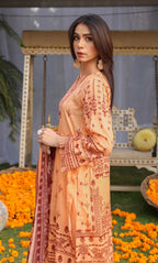 3 Piece Unstitched Printed Dobby Lawn Suit -BA-V19-04