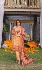 3 Piece Unstitched Printed Dobby Lawn Suit -BA-V19-04