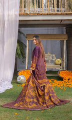 3 Piece Unstitched Printed Dobby Lawn Suit -BA-V19-09