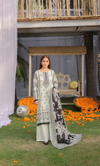 3 Piece Unstitched Printed Dobby Lawn Suit -BA-V19-02