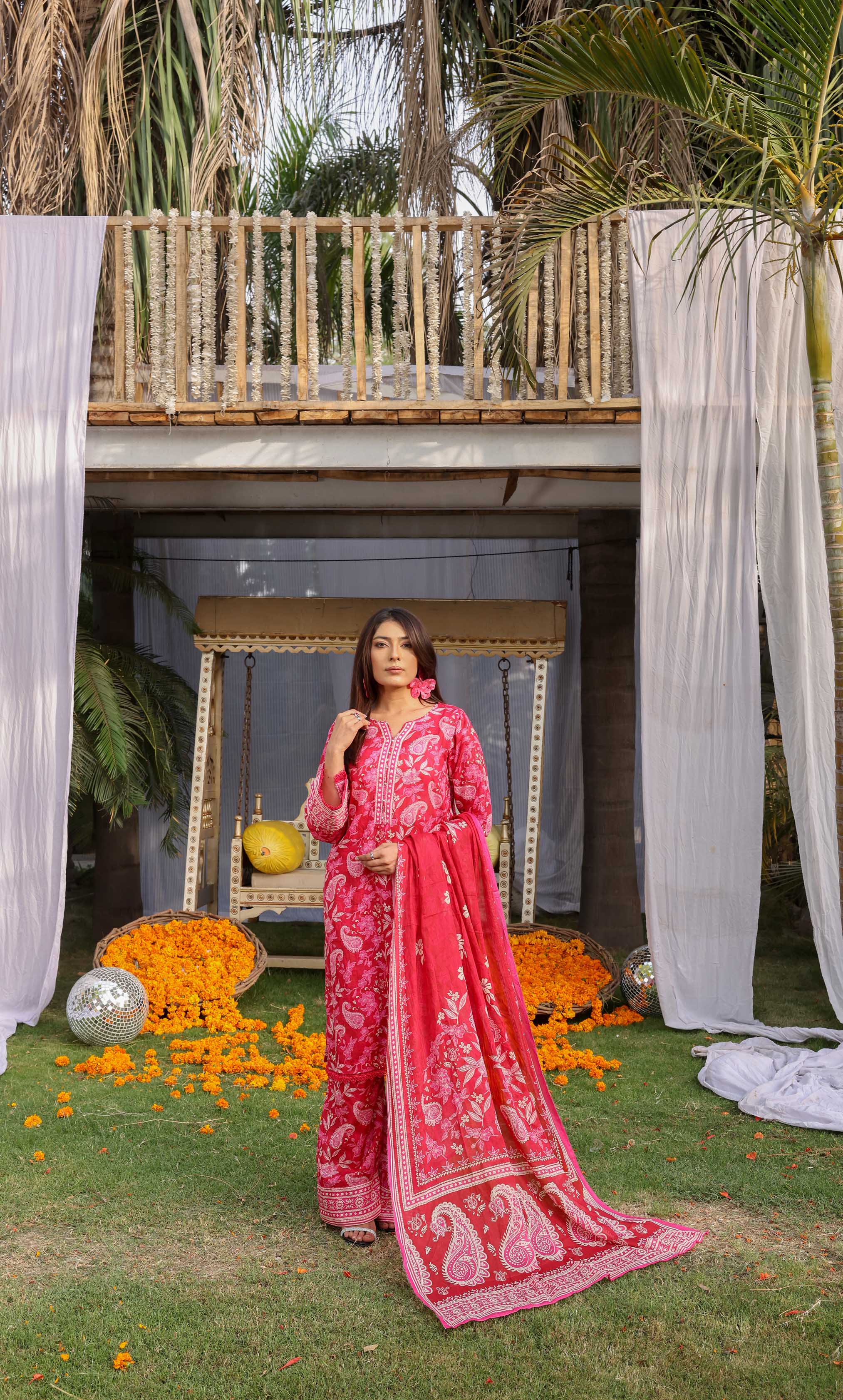 3 Piece Unstitched Printed  Dobby Lawn Suit -BA-V17-04