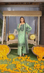 3 Piece Unstitched Printed Dobby Lawn Suit -BA-V19-06