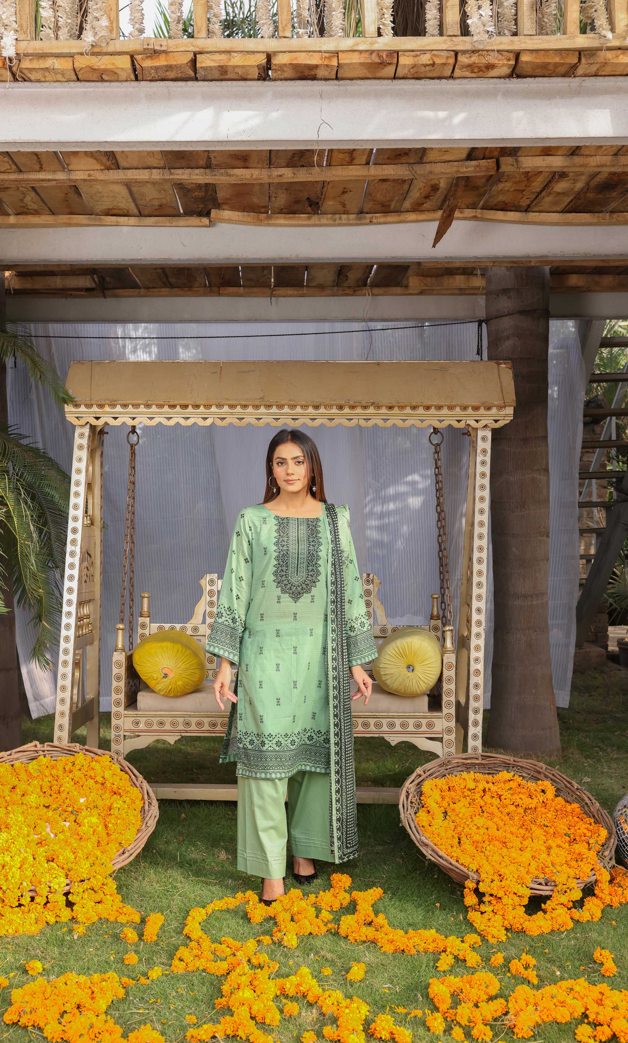 3 Piece Unstitched Printed Dobby Lawn Suit -BA-V19-06