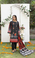 3 Piece Unstitched Premium Lawn Suit- PD-08