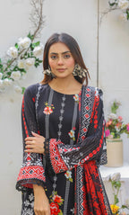 3 Piece Unstitched Premium Lawn Suit- PD-08