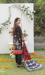 3 Piece Unstitched Premium Lawn Suit- PD-08
