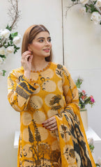 3 Piece Unstitched Premium Lawn Suit- PD-07