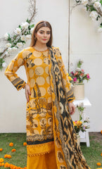3 Piece Unstitched Premium Lawn Suit- PD-11
