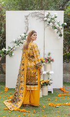 3 Piece Unstitched Premium Lawn Suit- PD-07