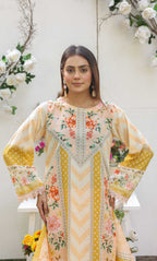 3 Piece Unstitched Premium Lawn Suit- PD-06