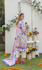 3 Piece Unstitched Premium Lawn Suit- PD-05