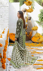 3 Piece Unstitched Lawn Suit -Merium's Exclusive