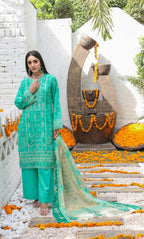 3 Piece Unstitched Lawn Suit -Merium's Exclusive