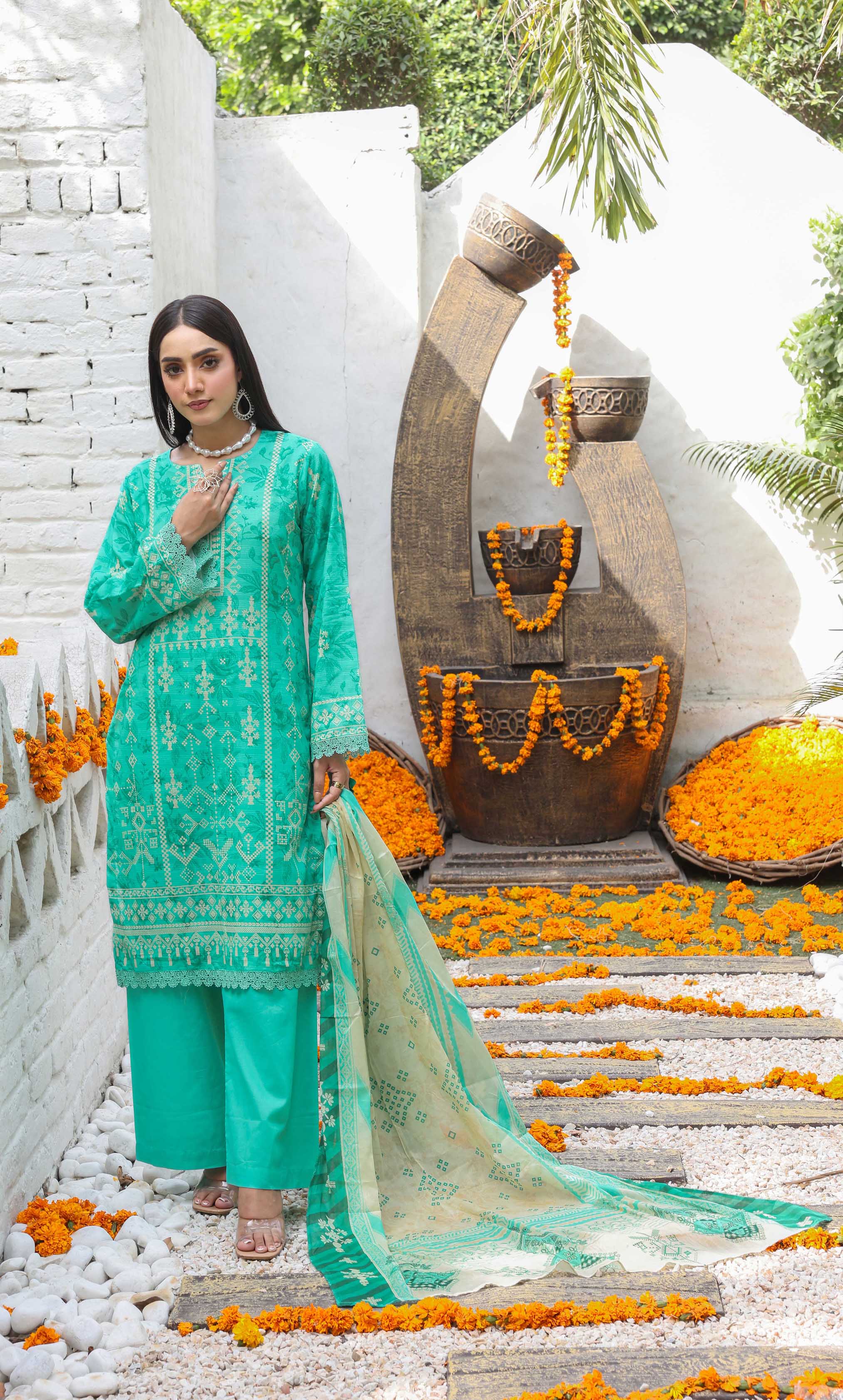3 Piece Unstitched Lawn Suit -Merium's Exclusive