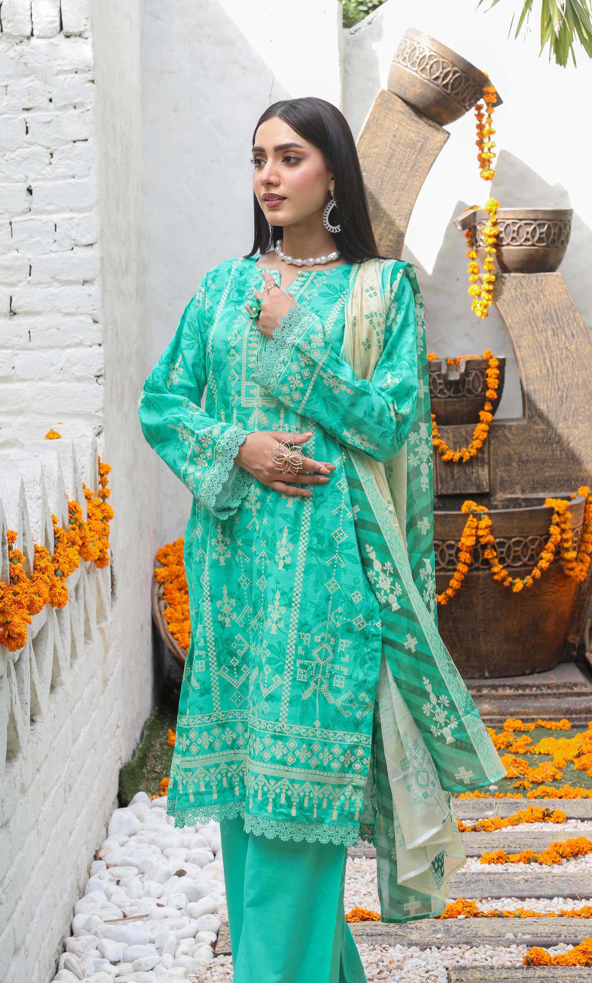 3 Piece Unstitched Lawn Suit -Merium's Exclusive