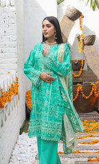 3 Piece Unstitched Lawn Suit -Merium's Exclusive