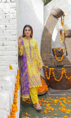3 Piece Unstitched Lawn Suit -Merium's Exclusive