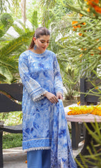 3 Piece Unstitched Printed Lawn  Suit | Tye & Dye V2-01