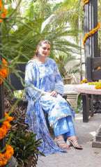 3 Piece Unstitched Printed Lawn  Suit | Tye & Dye V2-01