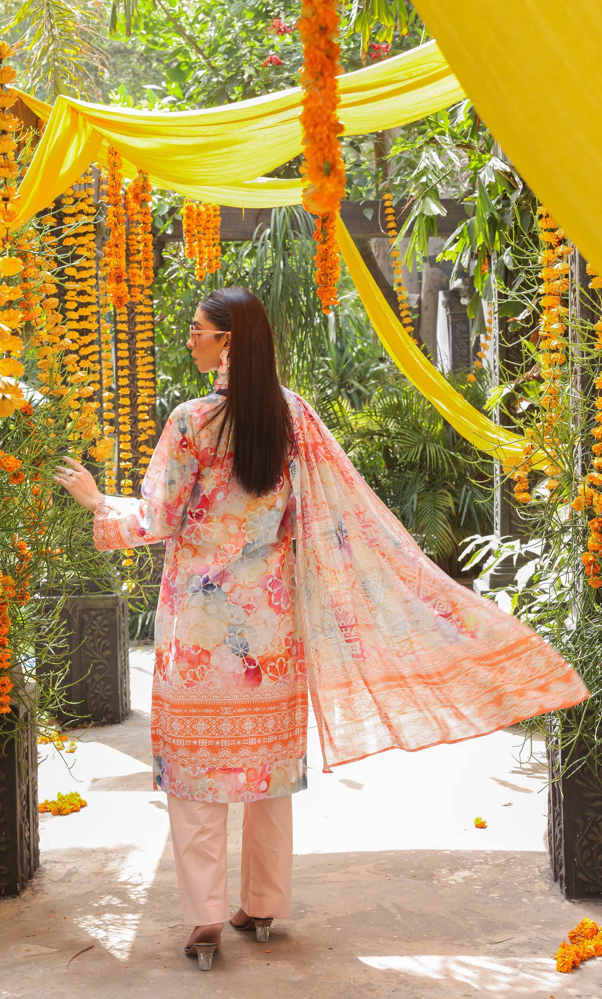 3 Piece Unstitched Printed Lawn  Suit | Tye & Dye V2-03