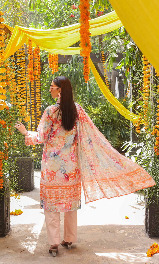 3 Piece Unstitched Printed Lawn  Suit | Tye & Dye V2-03 Main Image