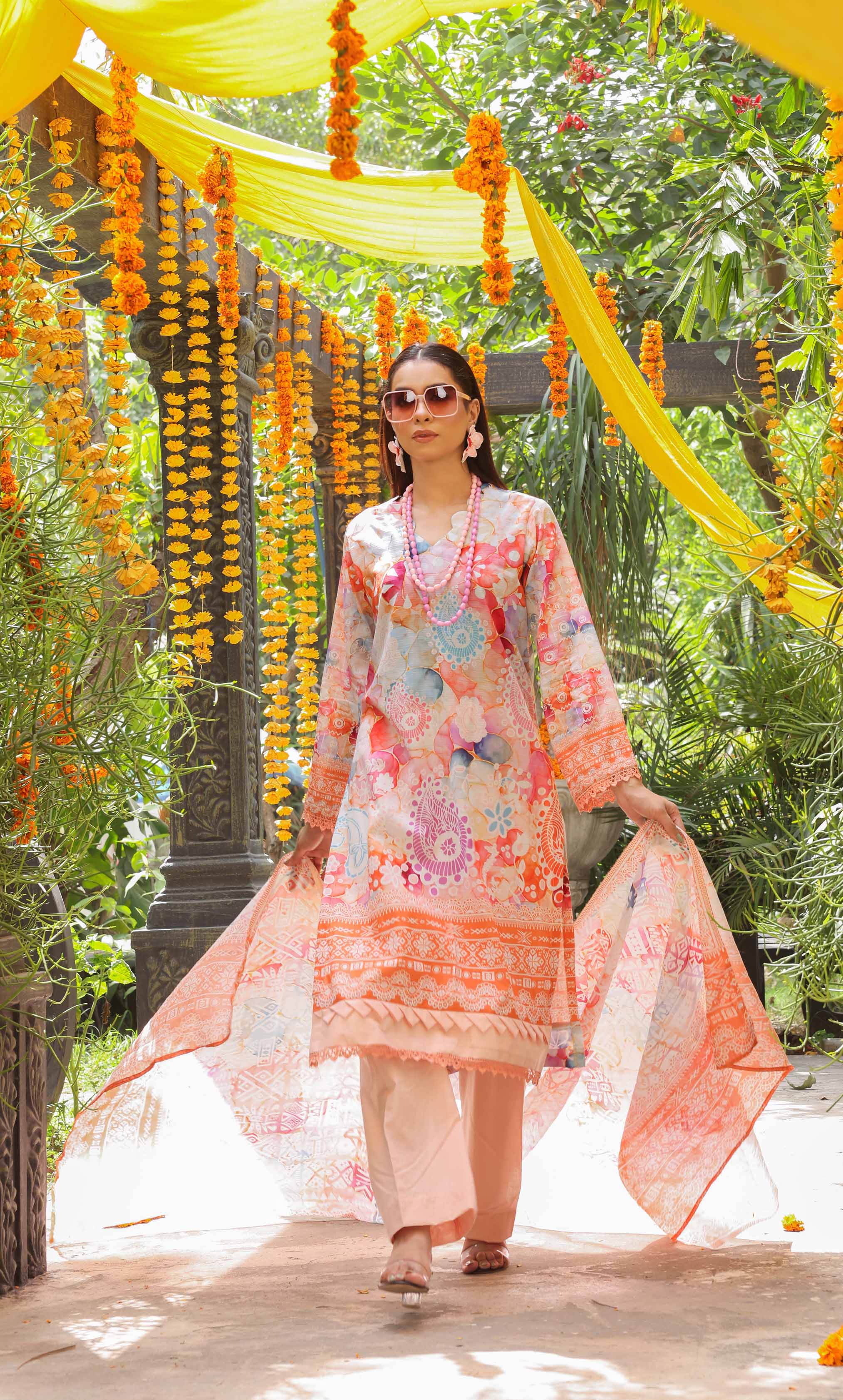 3 Piece Unstitched Printed Lawn  Suit | Tye & Dye V2-03