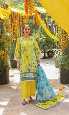 3 Piece Unstitched Printed Lawn  Suit | Tye & Dye V2-04