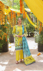 3 Piece Unstitched Printed Lawn  Suit | Tye & Dye V2-04