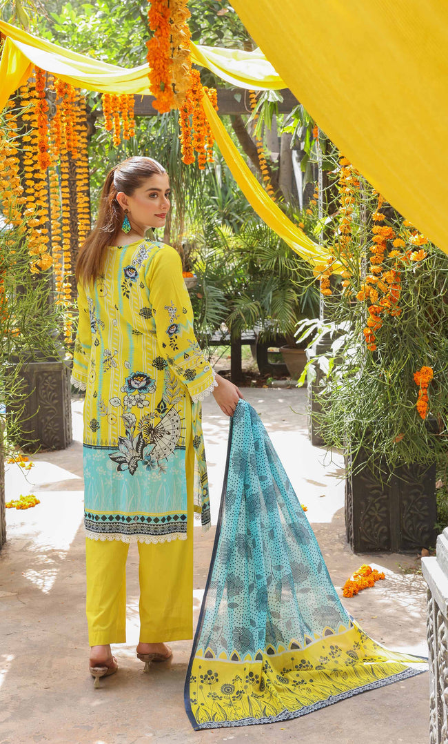 3 Piece Unstitched Printed Lawn  Suit | Tye & Dye V2-04 Main Image