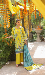 3 Piece Unstitched Printed Lawn  Suit | Tye & Dye V2-04