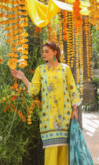 3 Piece Unstitched Printed Lawn  Suit | Tye & Dye V2-04