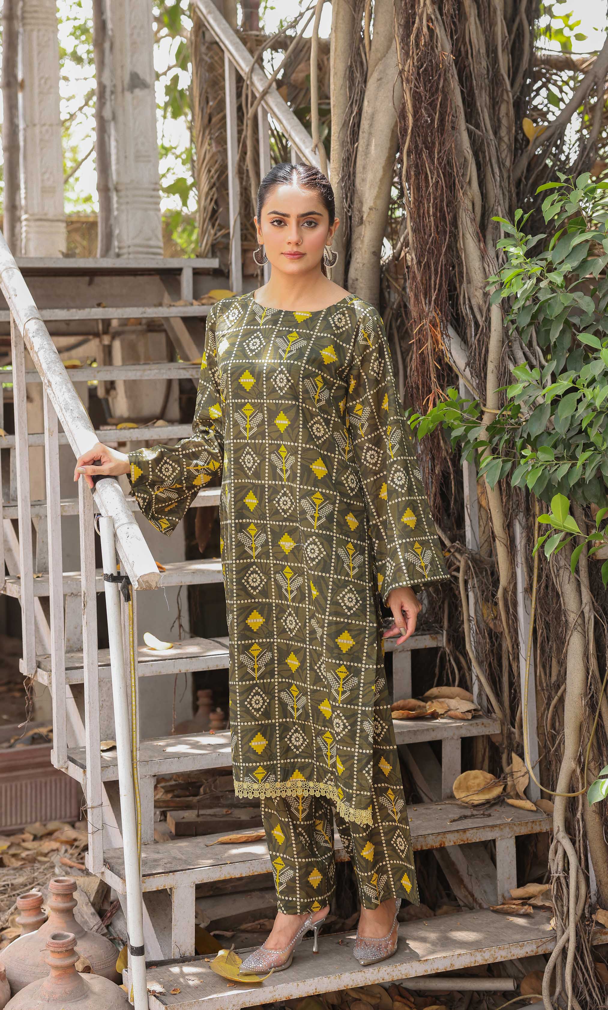 2PC Unstitched Printed Lawn Suit  - BD-V4-12