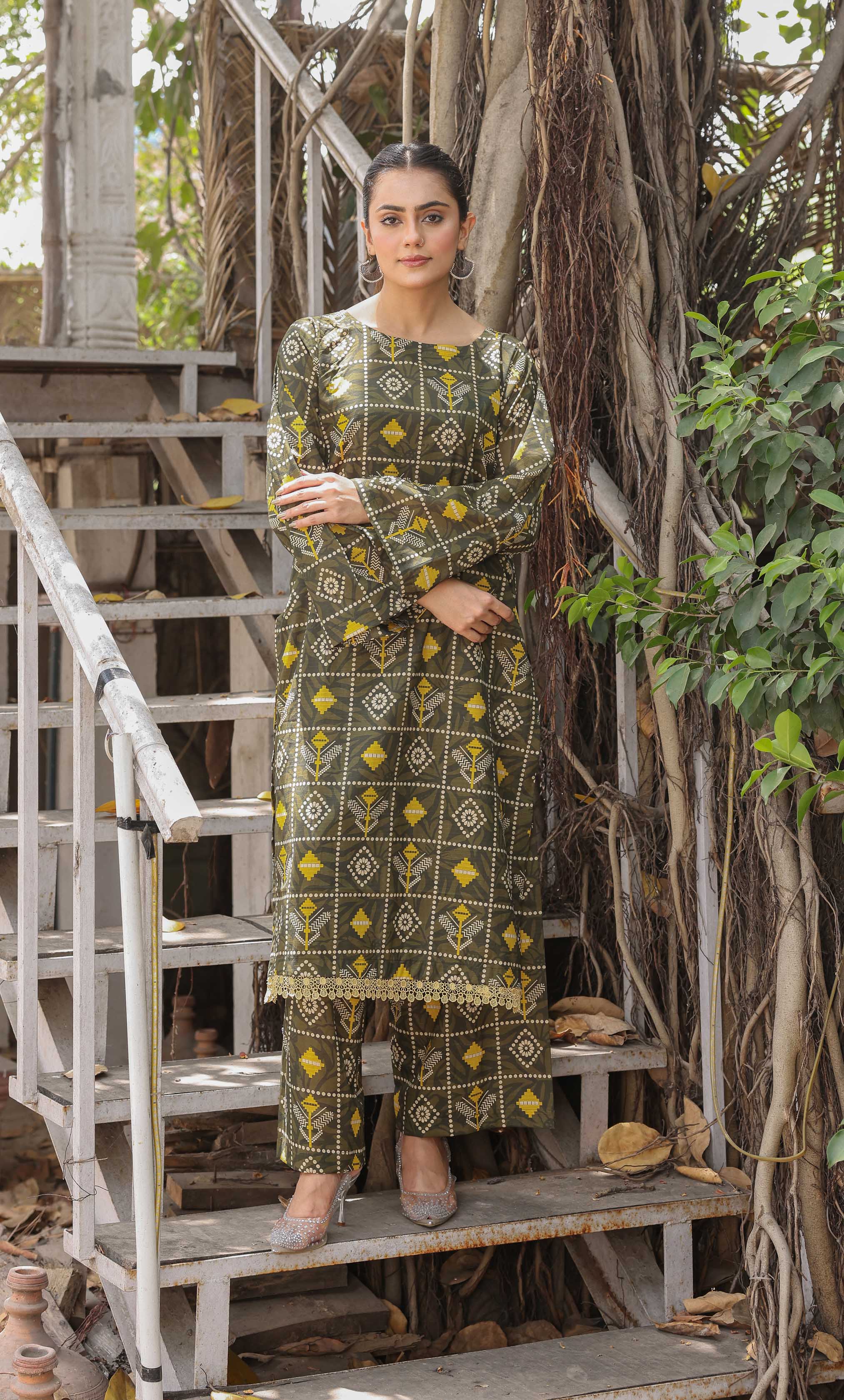 2PC Unstitched Printed Lawn Suit  - BD-V4-12