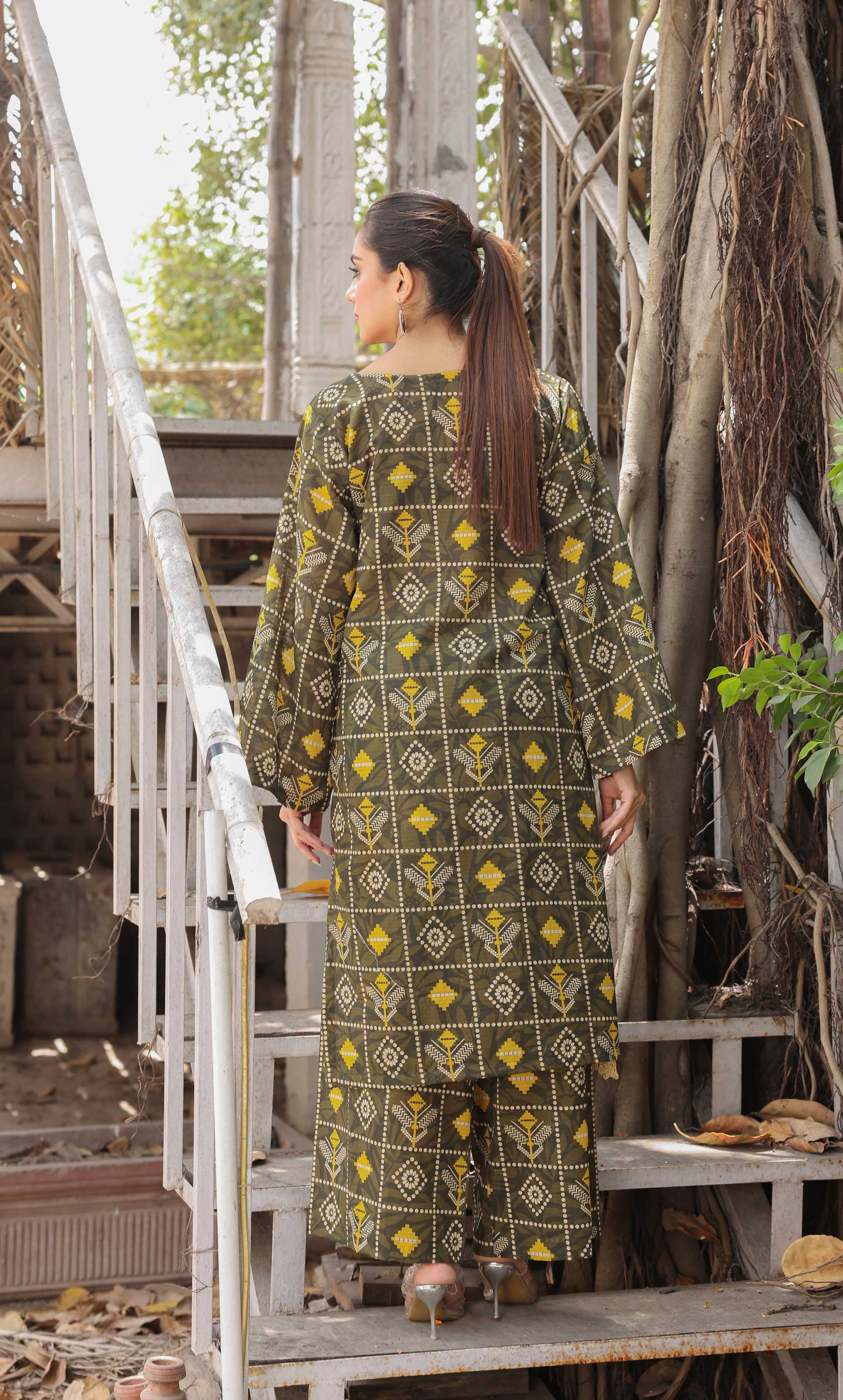 2PC Unstitched Printed Lawn Suit  - BD-V4-12
