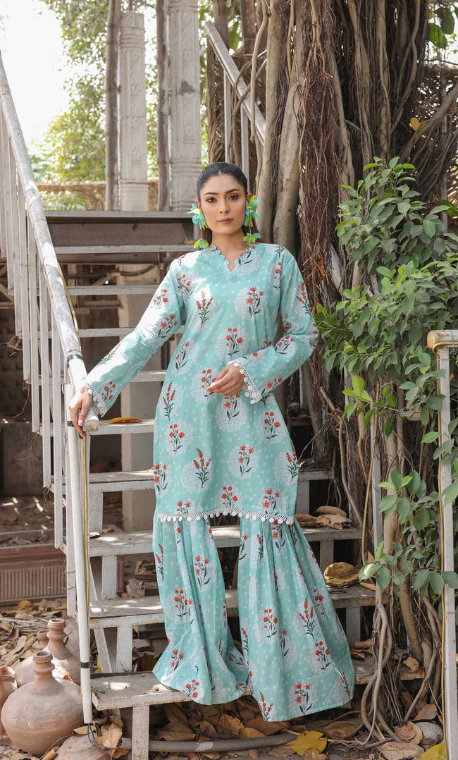 2PC Unstitched Printed Lawn Suit  - BD-V4-09 Hover Image